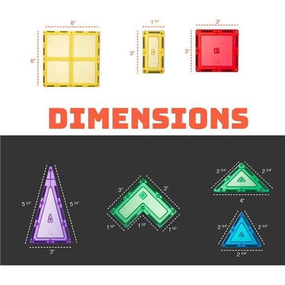 60 PCS 3D Magnetic Blocks Magnetic Tiles - Magnet Building Tiles for Kids - Picture 2 of 7